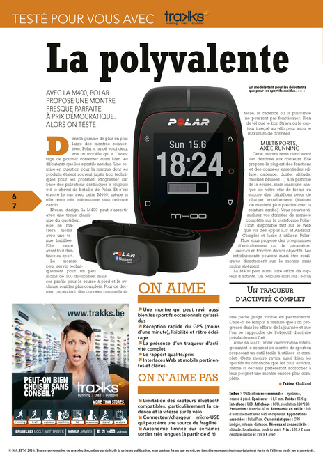 La polyvalente. Avec la M400, Polar propose une montre presque parfaite