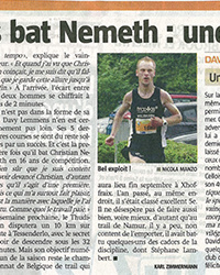 Lemmens bat Nemeth : une 1re en 16ans!