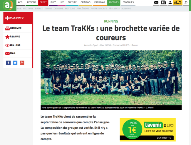 La Team TraKKS : une brochette variée de coureurs